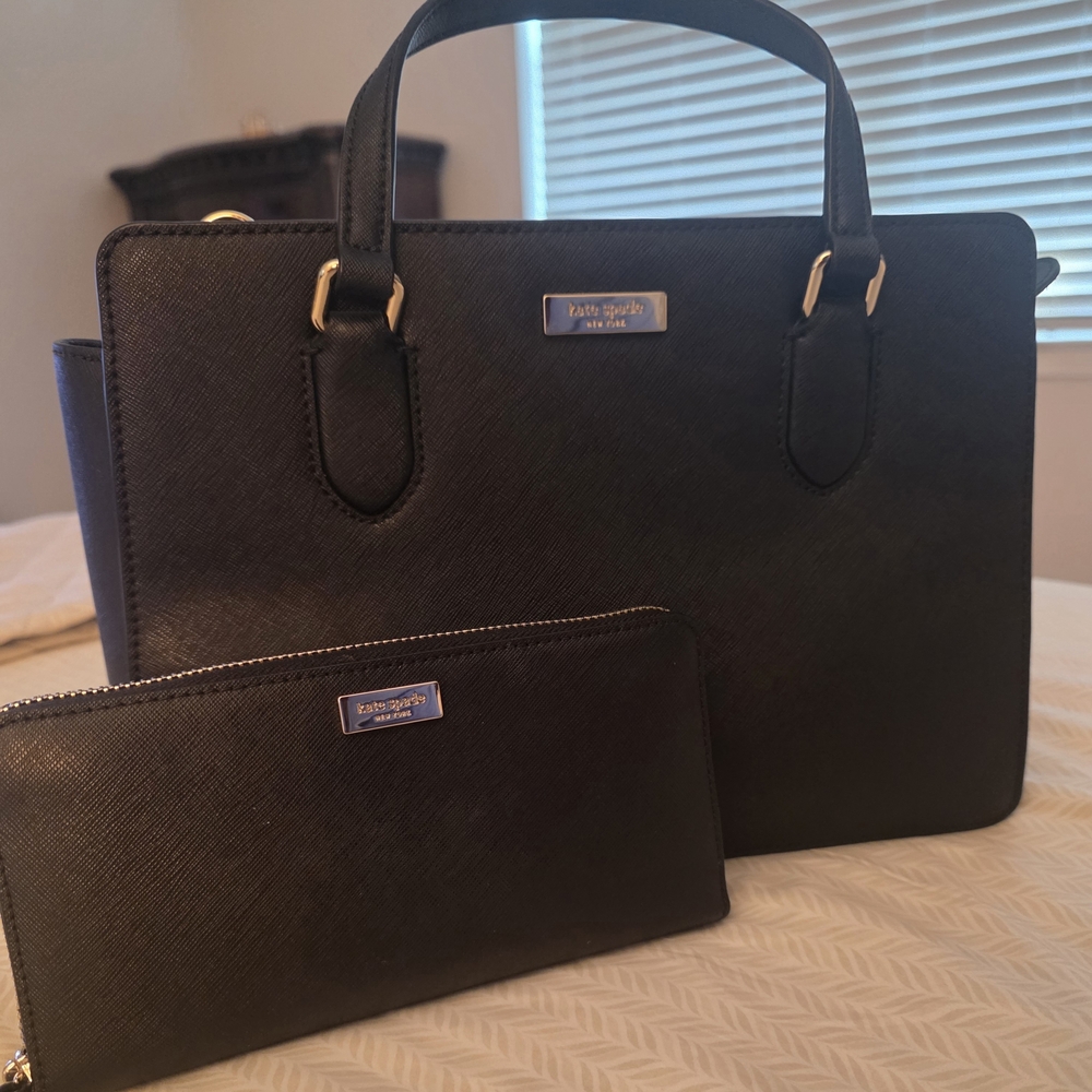 Kate Spade Black Satchel and Wallet Set